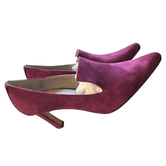 Donald Pliner Burgundy Suede Pointed Toe Heels Womens Size 7.5M - Picture 4 of 7